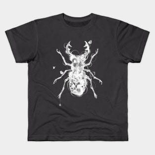 Stag Beetle White Kids T-Shirt